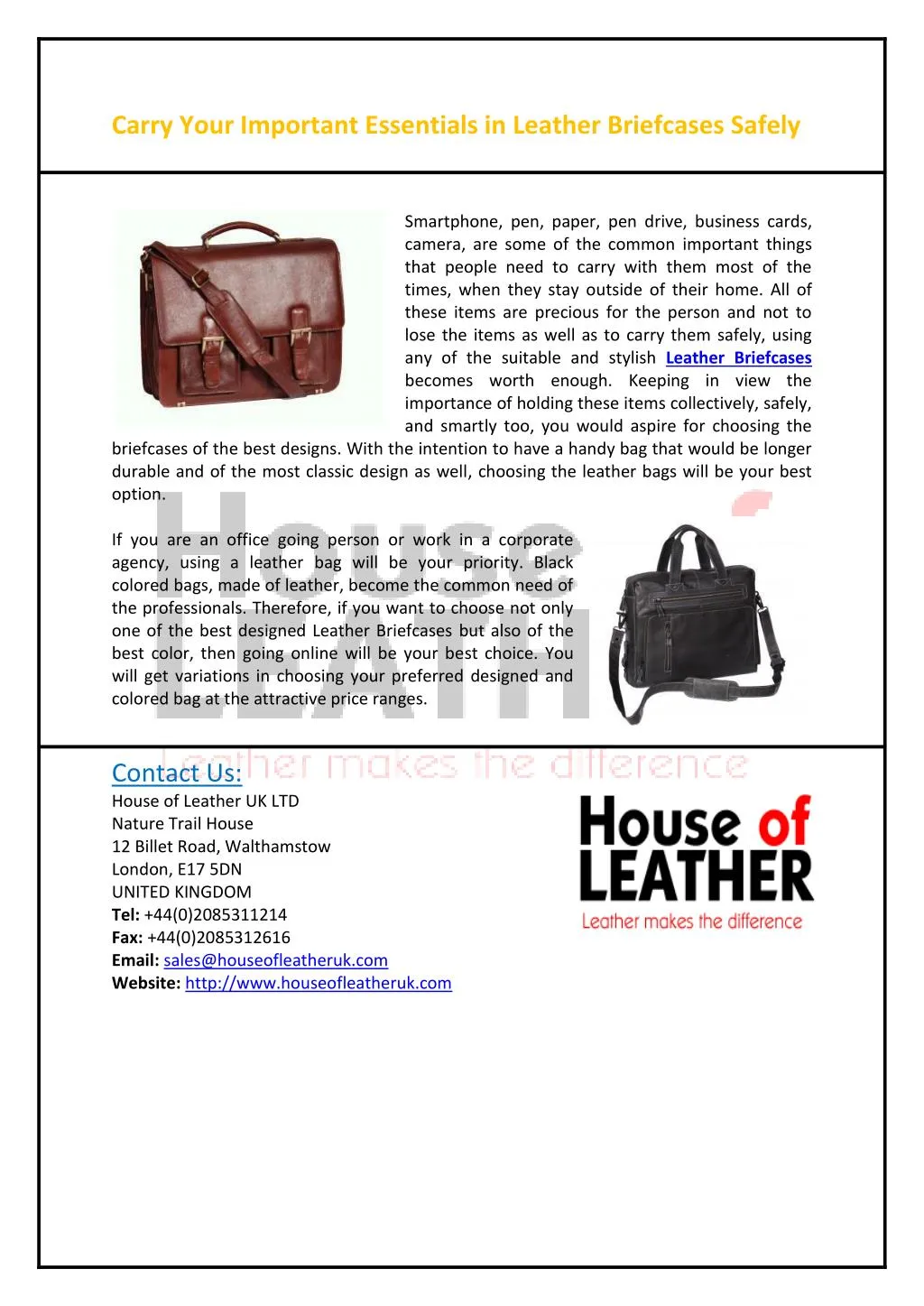 PPT - Carry Your Important Essentials in Leather Briefcases Safely ...