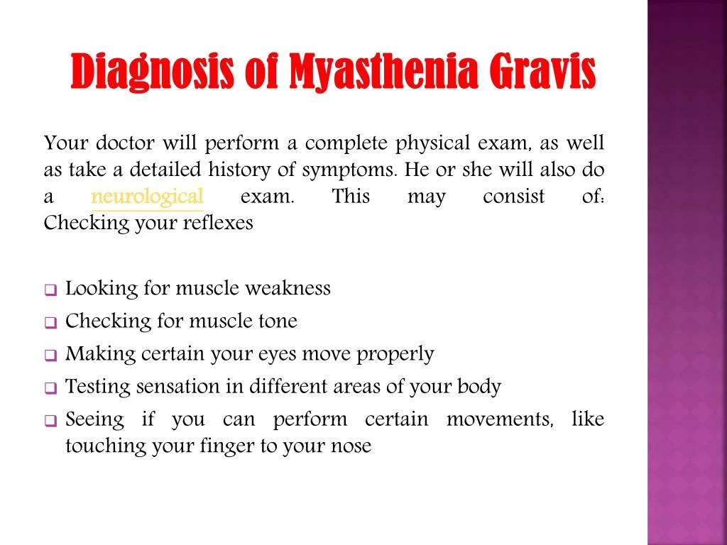 Ppt Myasthenia Gravis Symptoms Causes Diagnosis And Treatment Powerpoint Presentation Id 7409