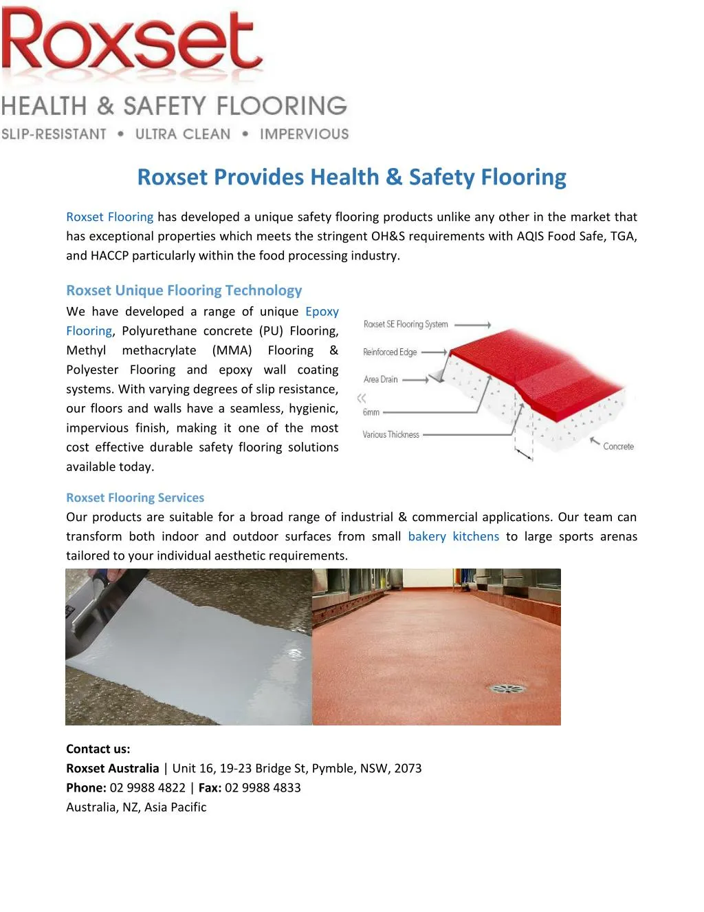 Ppt Roxset Provides Health Safety Flooring Powerpoint