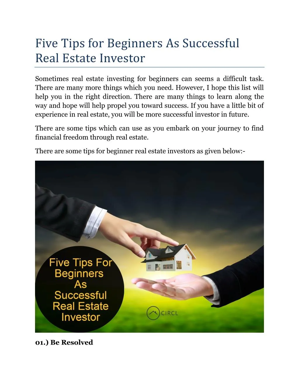 PPT - Five Tips For Beginners As Successful Real Estate Investor ...