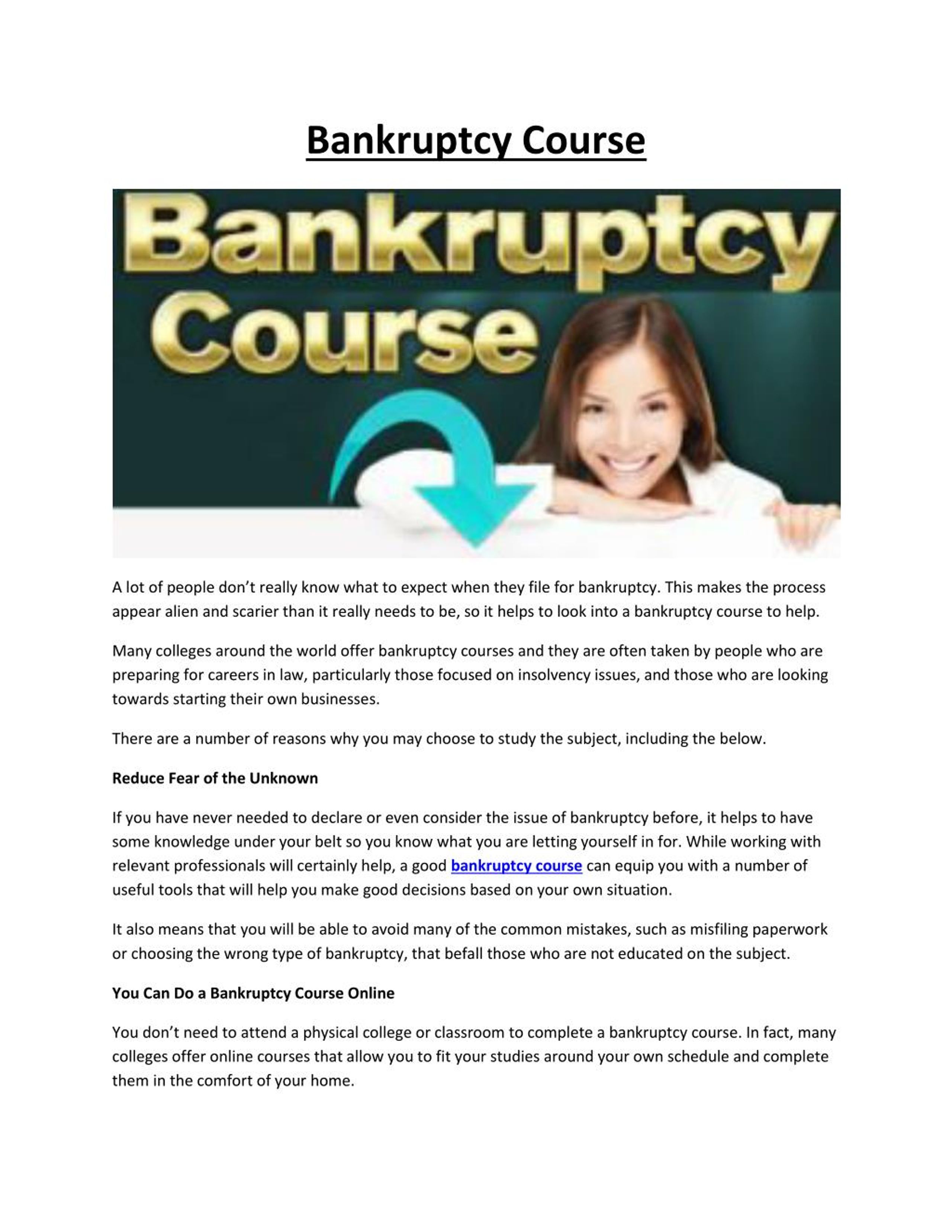 PPT Bankruptcy Course PowerPoint Presentation, free download ID7474025