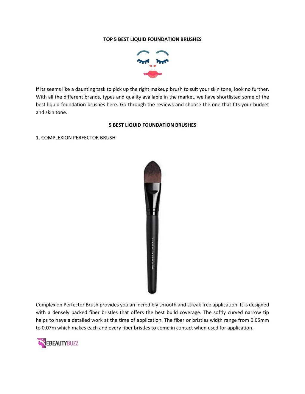 PPT TOP 5 BEST LIQUID FOUNDATION BRUSHES PowerPoint Presentation