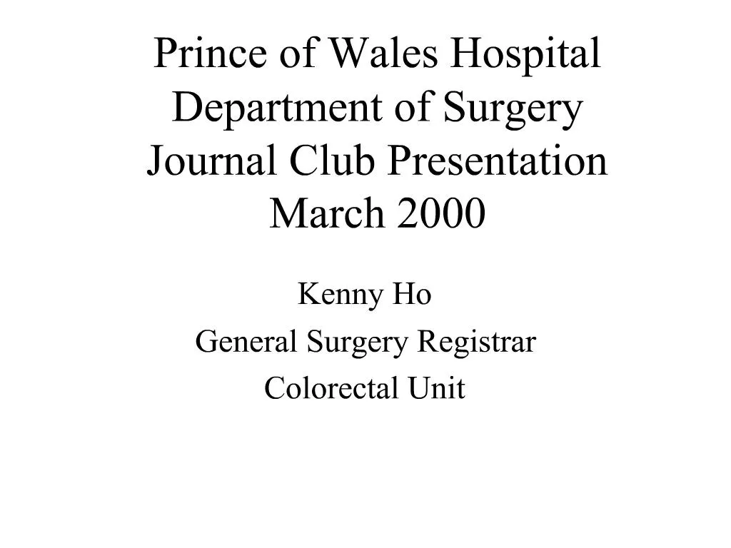 journal club presentation surgery