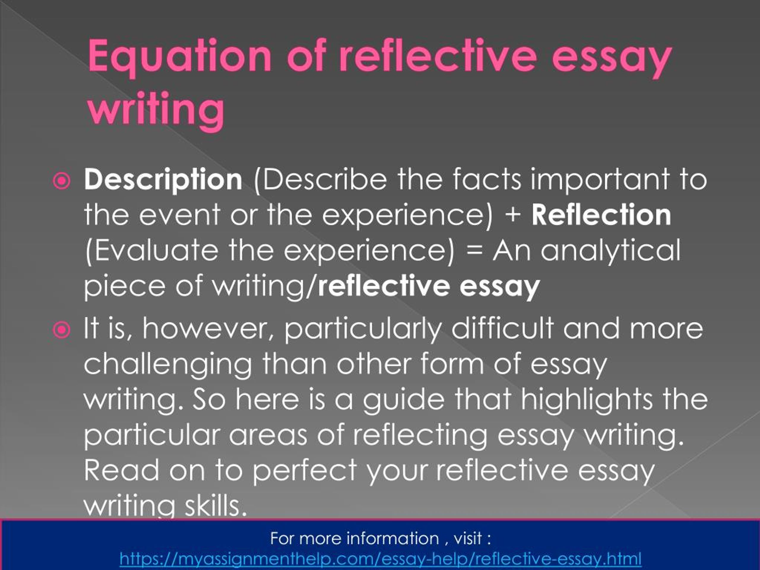Help with reflective essay writing