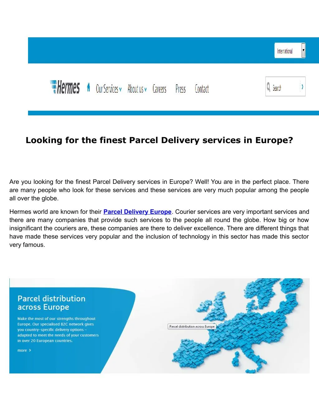 PPT The best Parcel Delivery services in Europe PowerPoint