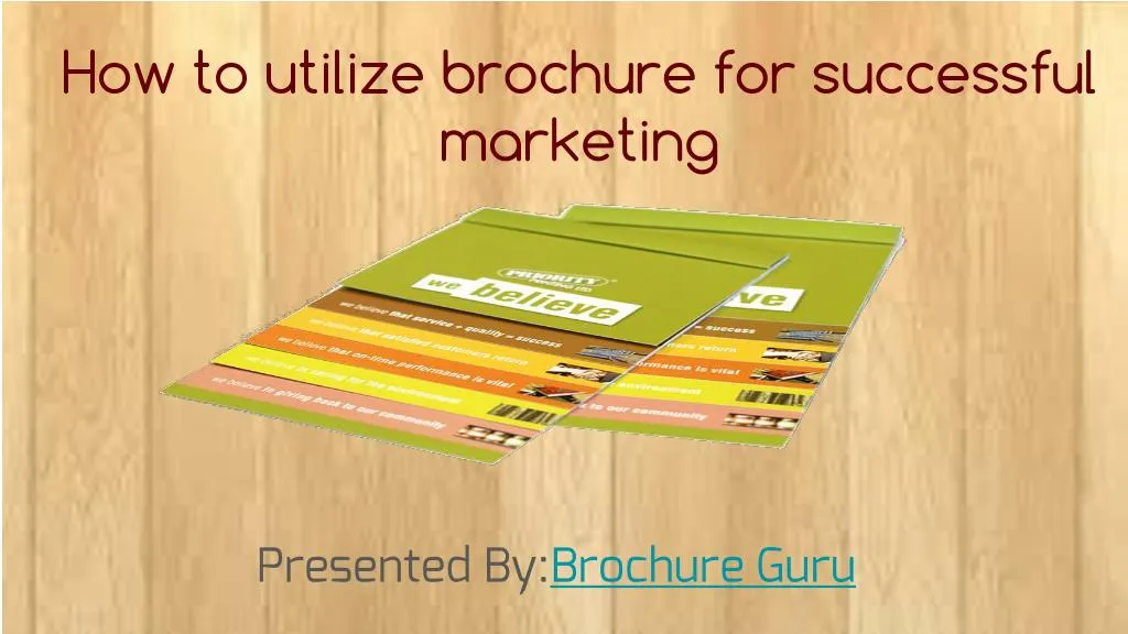 how to utilize brochure for successful marketing n.