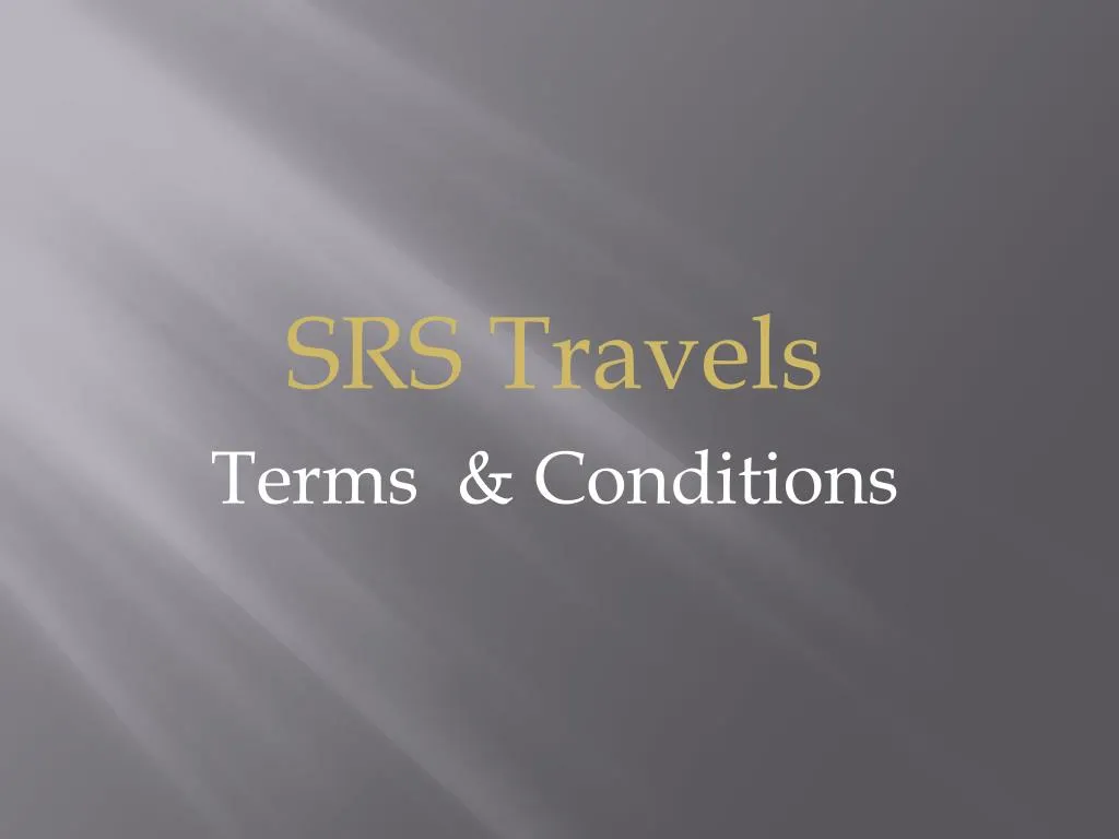 srs travels terms conditions n.
