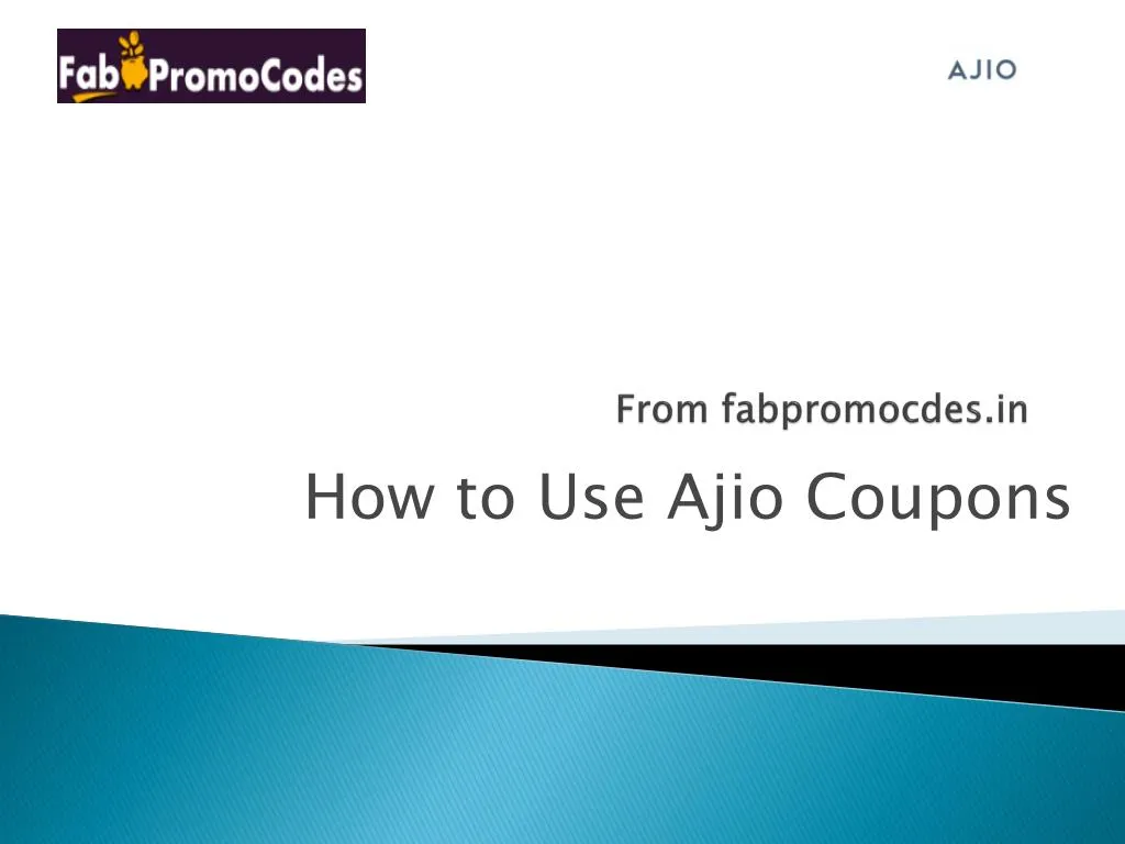 Ajio coupons how to use
