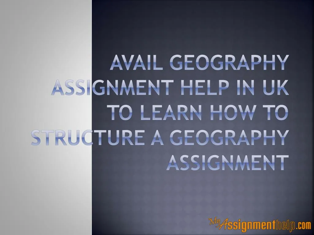 a geography assignment