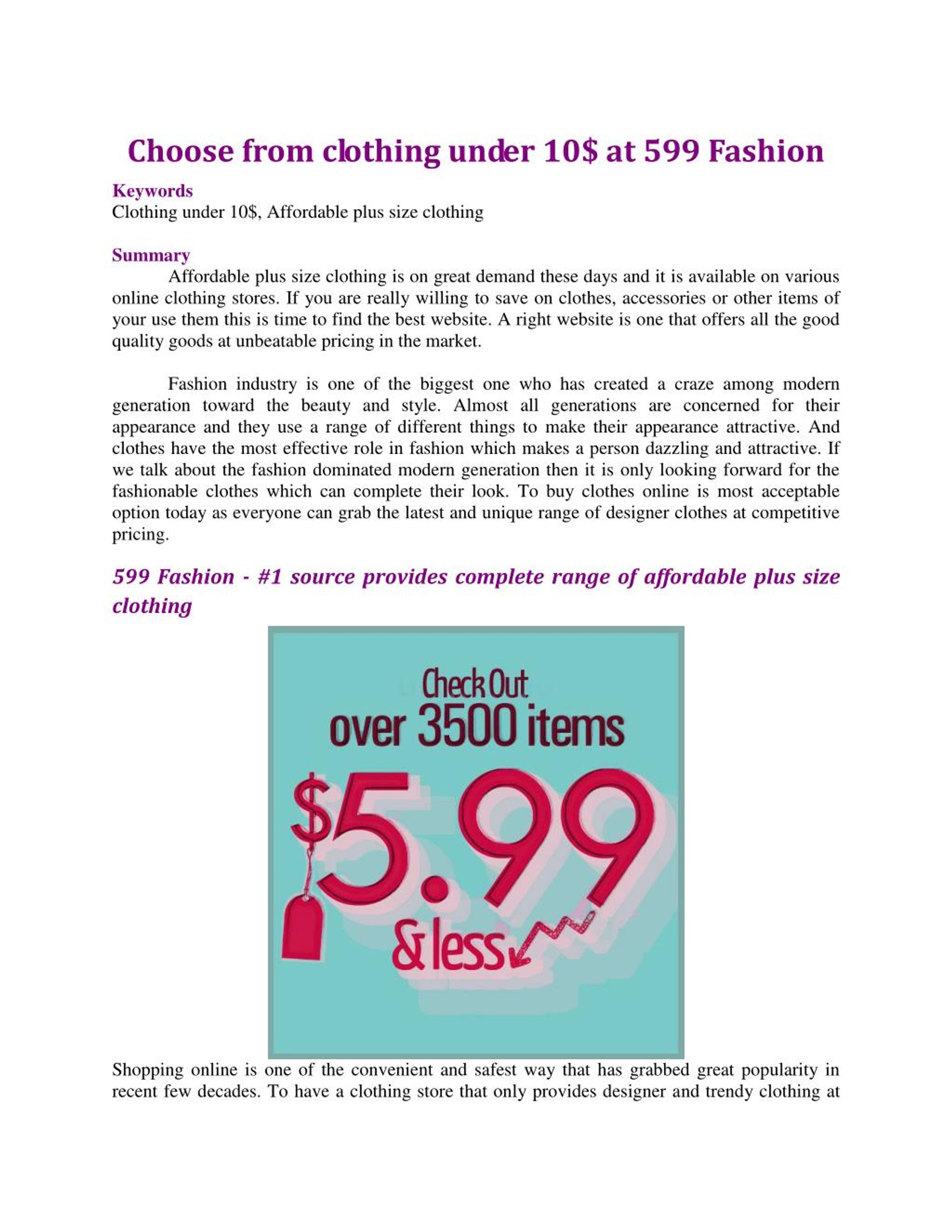 Ppt Choose From Clothing Under 10 At 599 Fashion Powerpoint Presentation Id 7480547