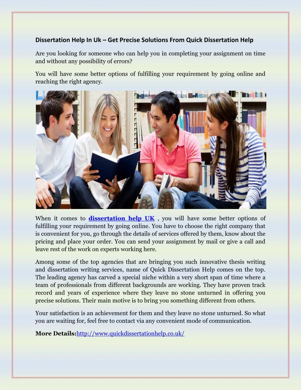 Dissertation help in uk