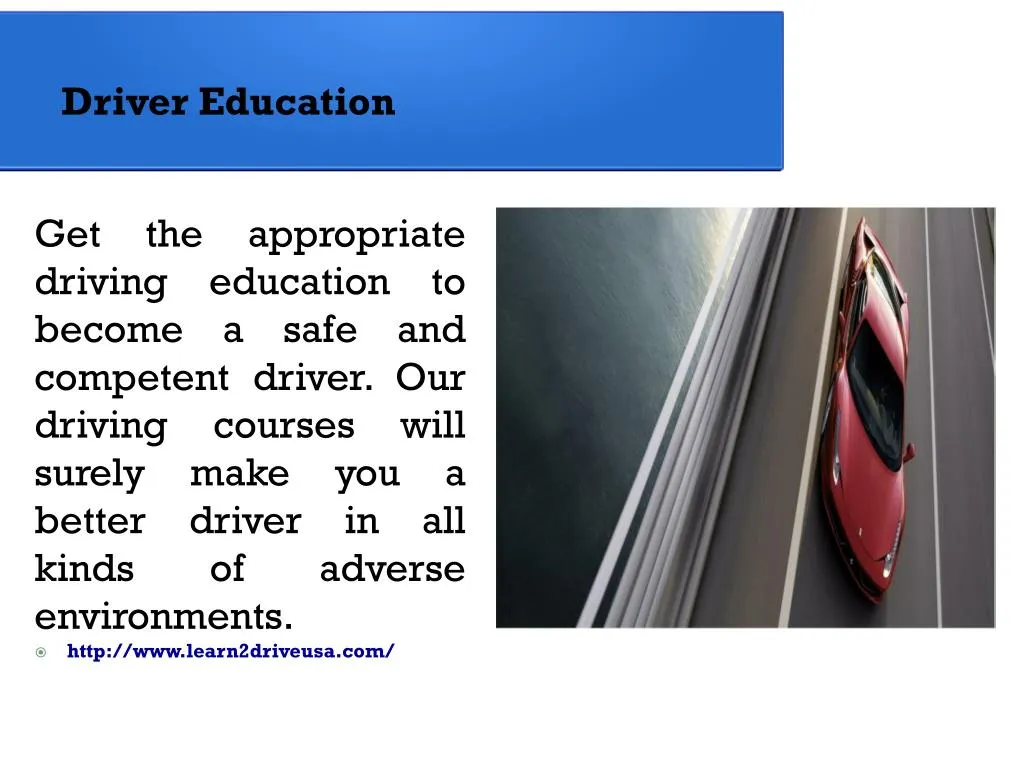 driver education powerpoint presentation