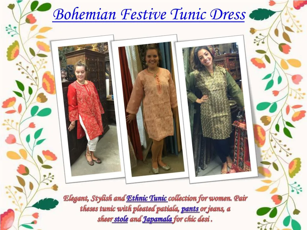 bohemian festive tunic dress n.