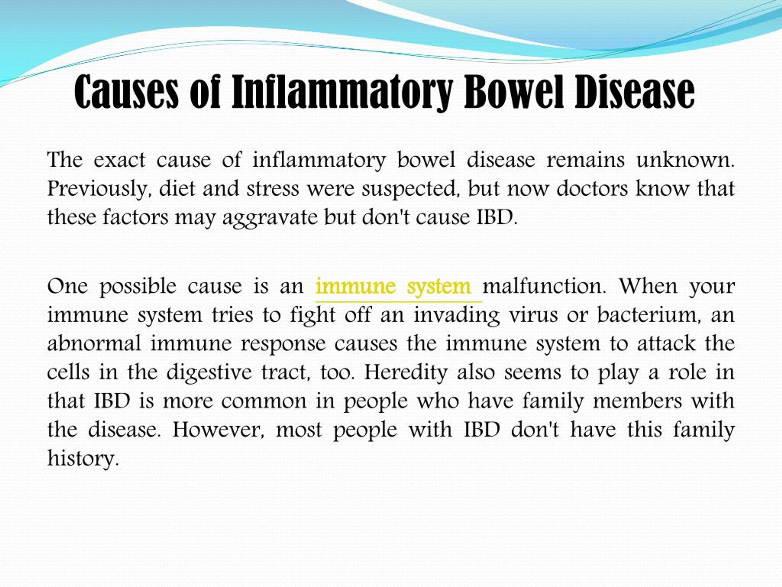 Ppt Inflammatory Bowel Disease Problem That Occurs In The