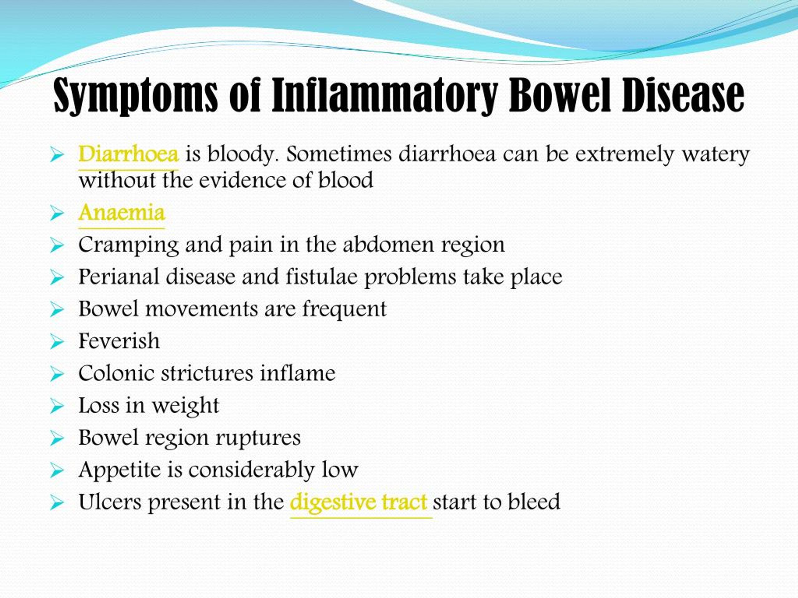 PPT Inflammatory bowel disease Problem that occurs in the