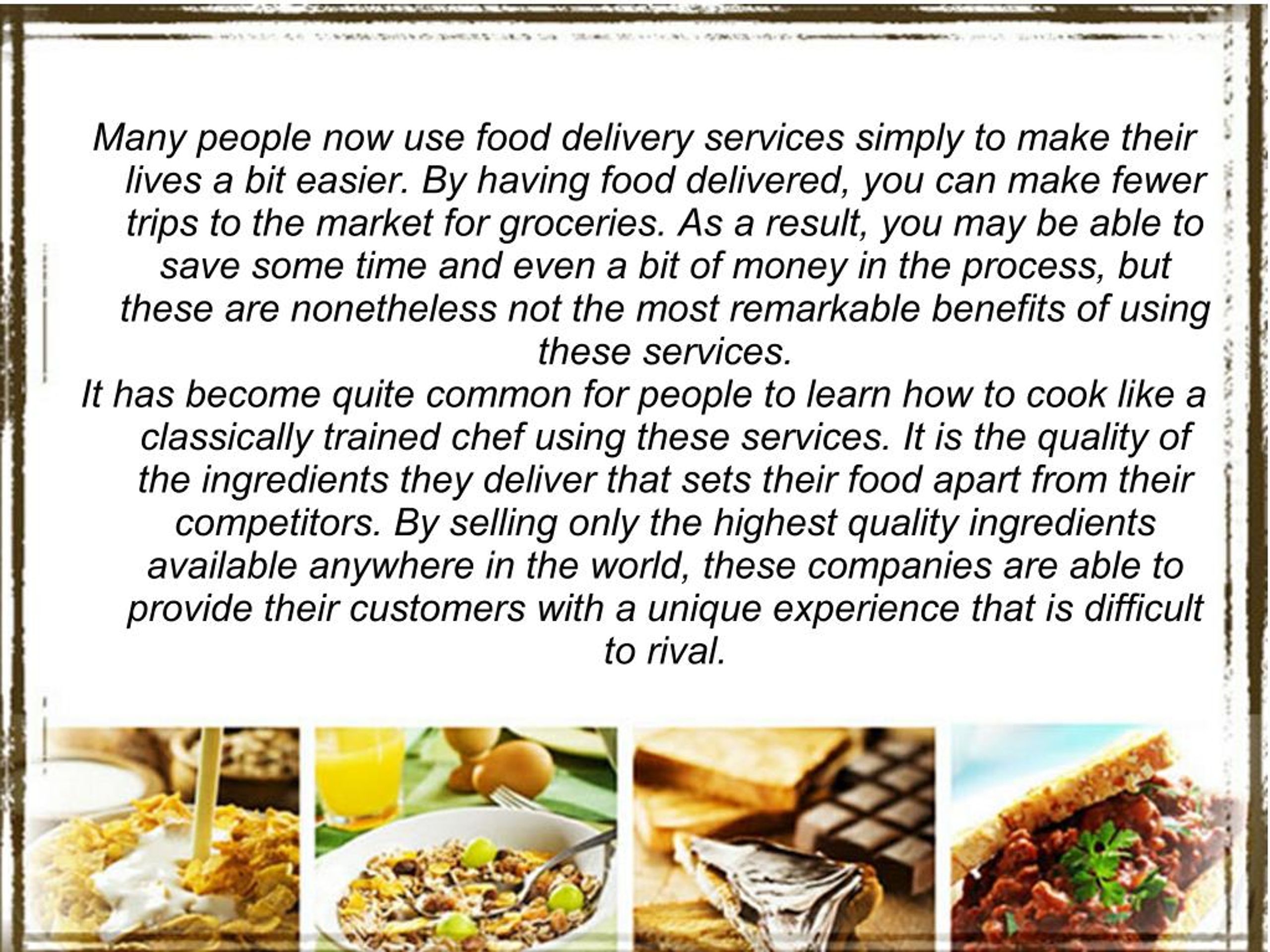 food delivery essay