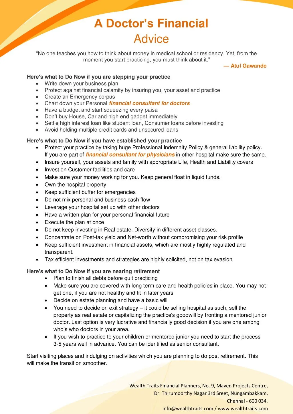 PPT A Doctor’s Financial Advisor PowerPoint Presentation, free