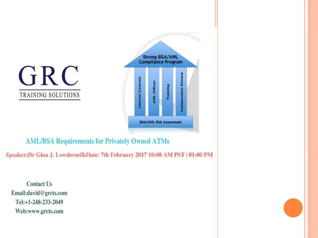 PPT - AML/BSA Requirements for Privately Owned ATMs PowerPoint ...