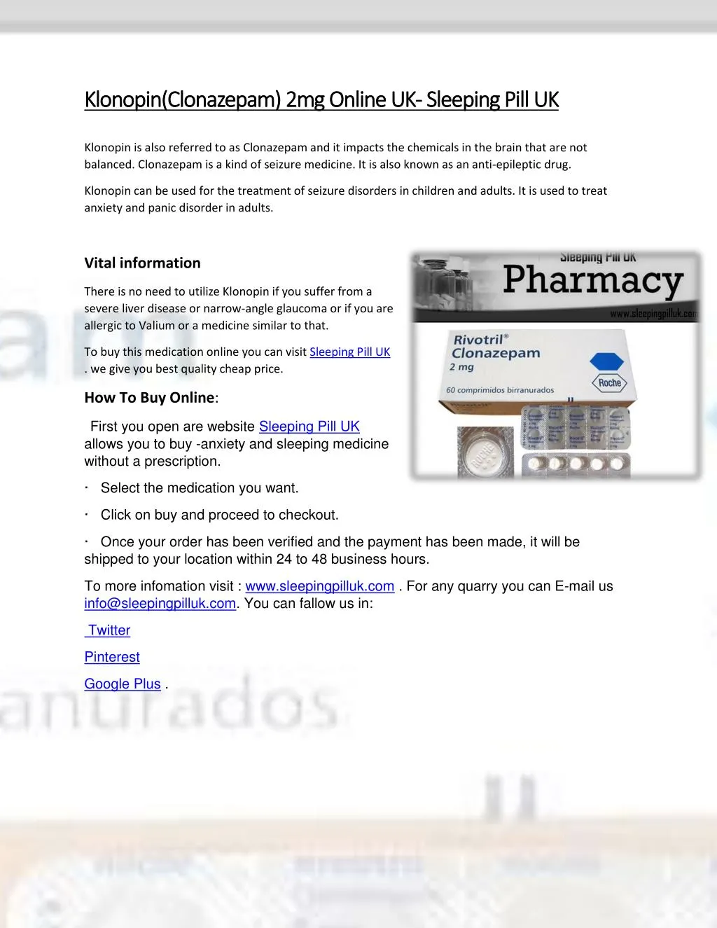 Klonopin Without A Prescription