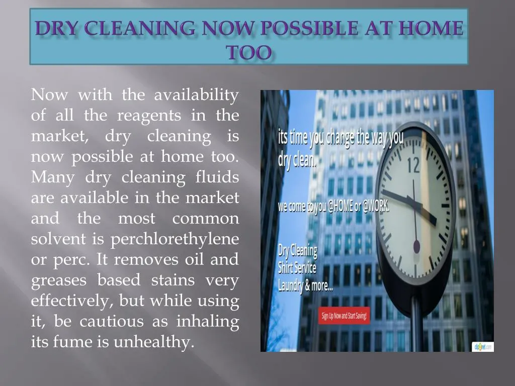 dry cleaning now possible at home too n.