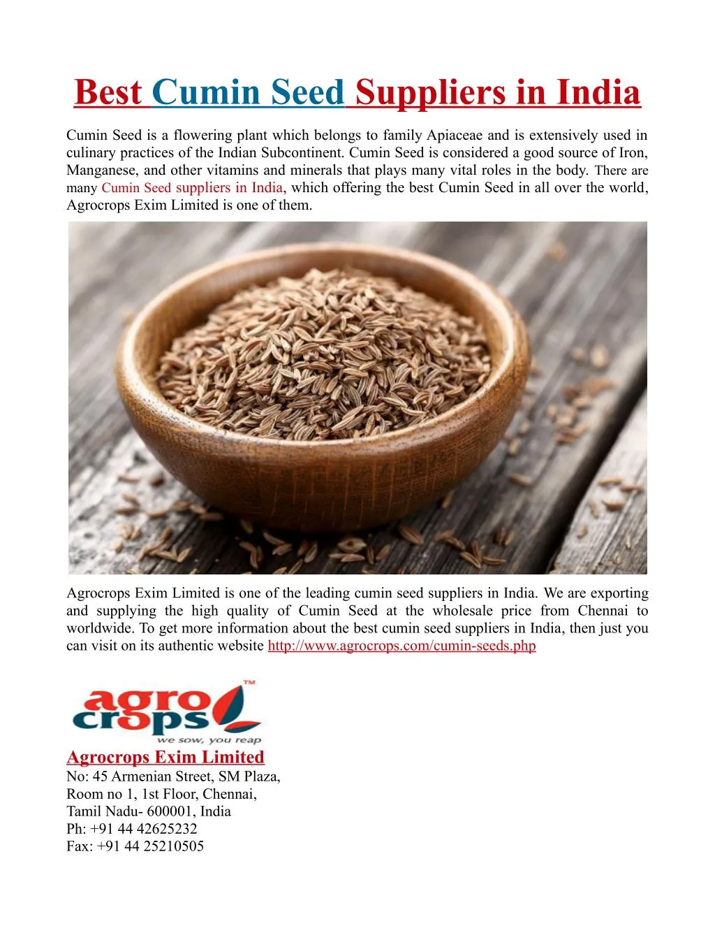 PPT Best Cumin Seed Suppliers in India PowerPoint Presentation, free