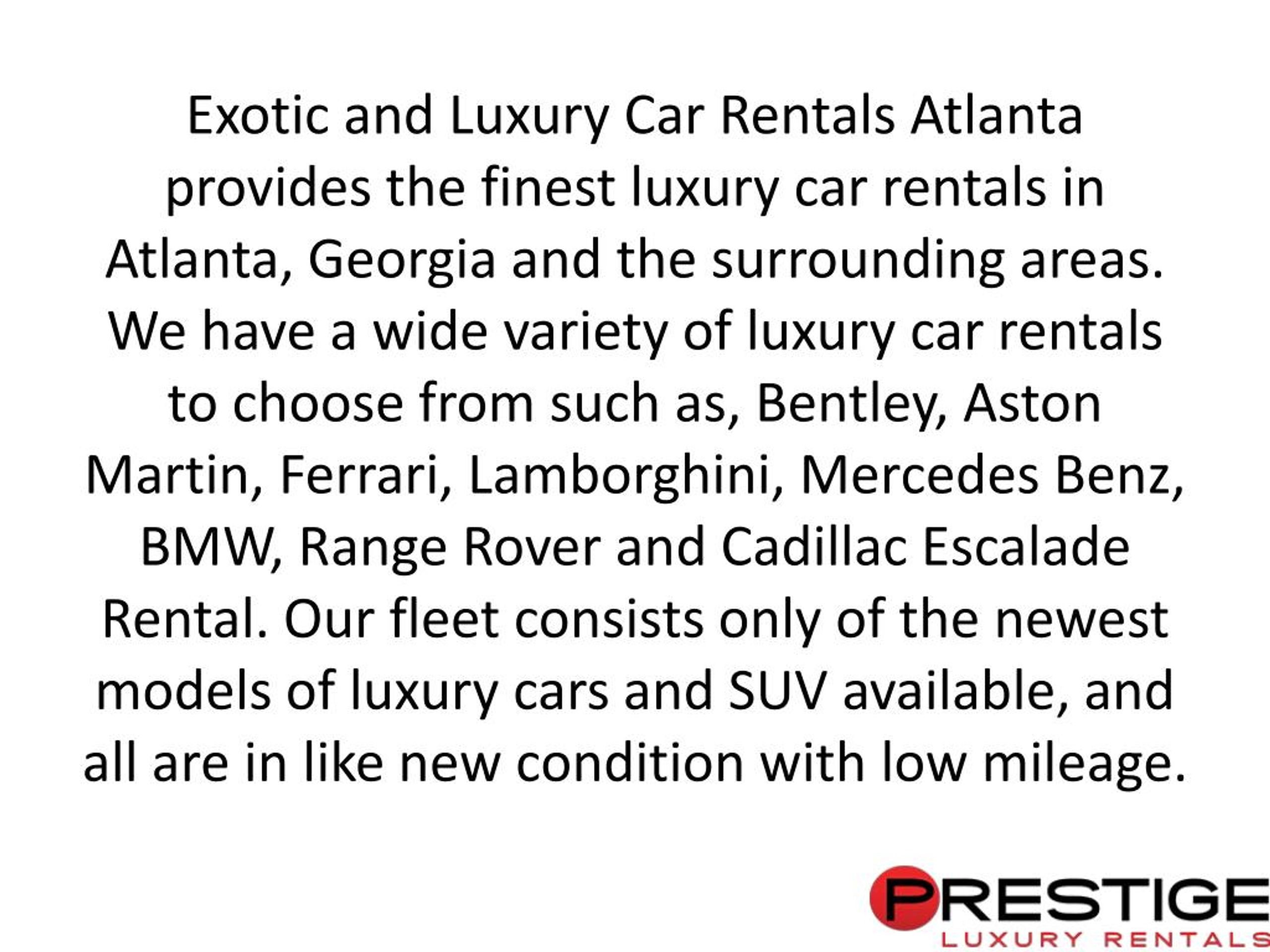 Cheap Exotic Car Rental Atlanta - Exotic Car Rental Near Me