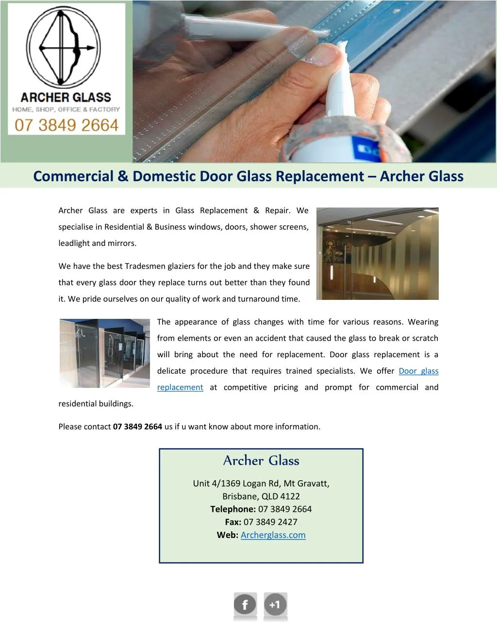 Ppt Commercial Domestic Door Glass Replacement Archer