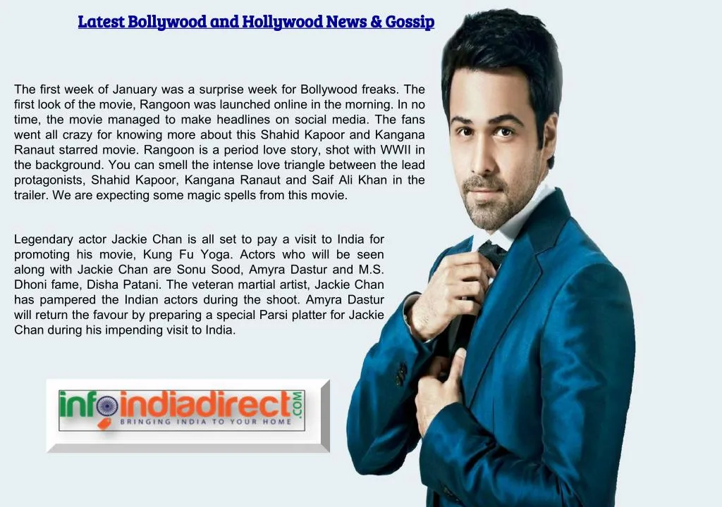 PPT - Latest Bollywood and Hollywood News & Gossip PowerPoint