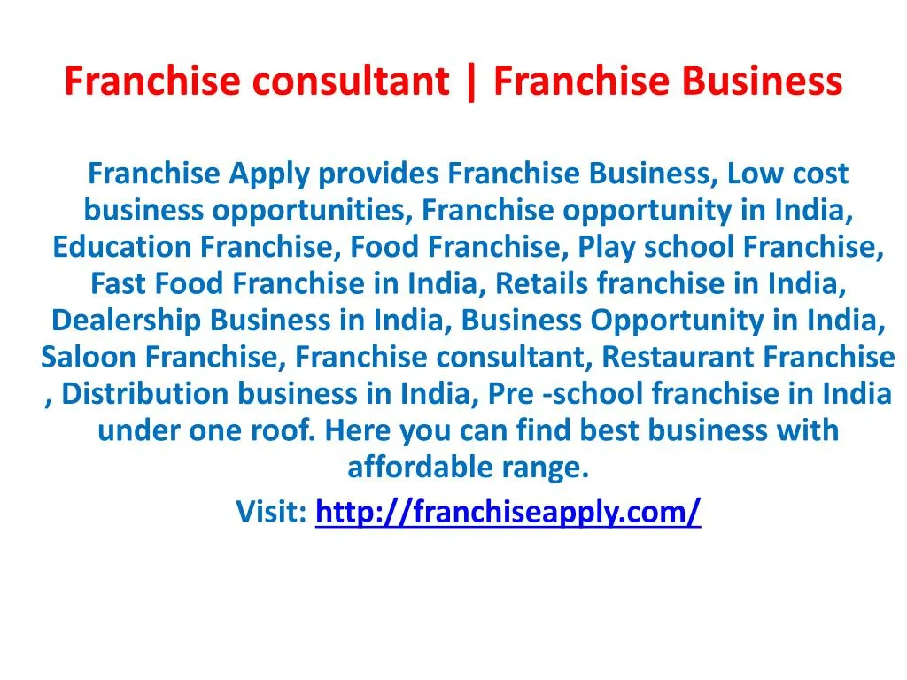 franchise consultant franchise business n.