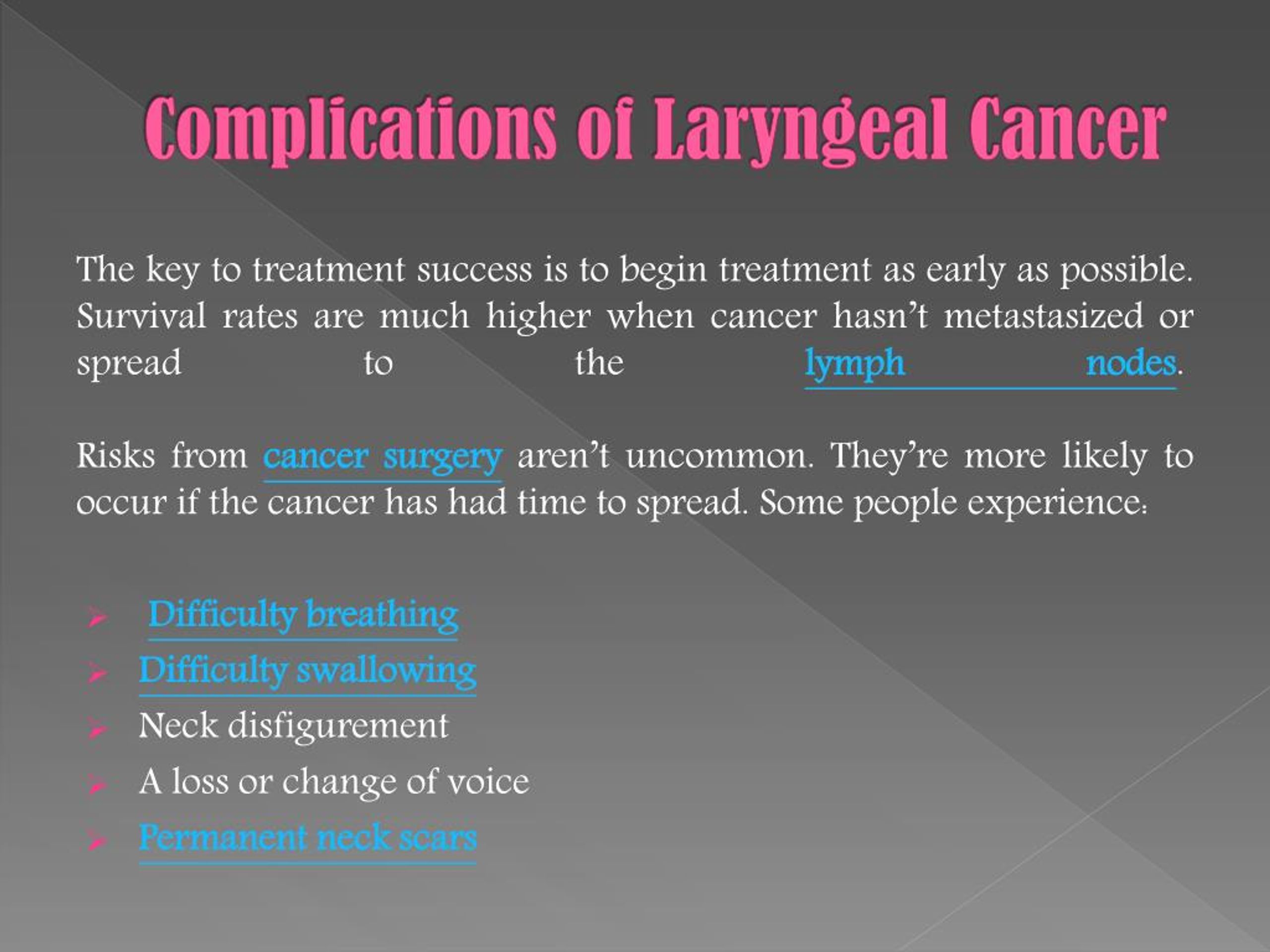 PPT - Laryngeal Cancer: Symptoms, causes, diagnosis and treatment ...