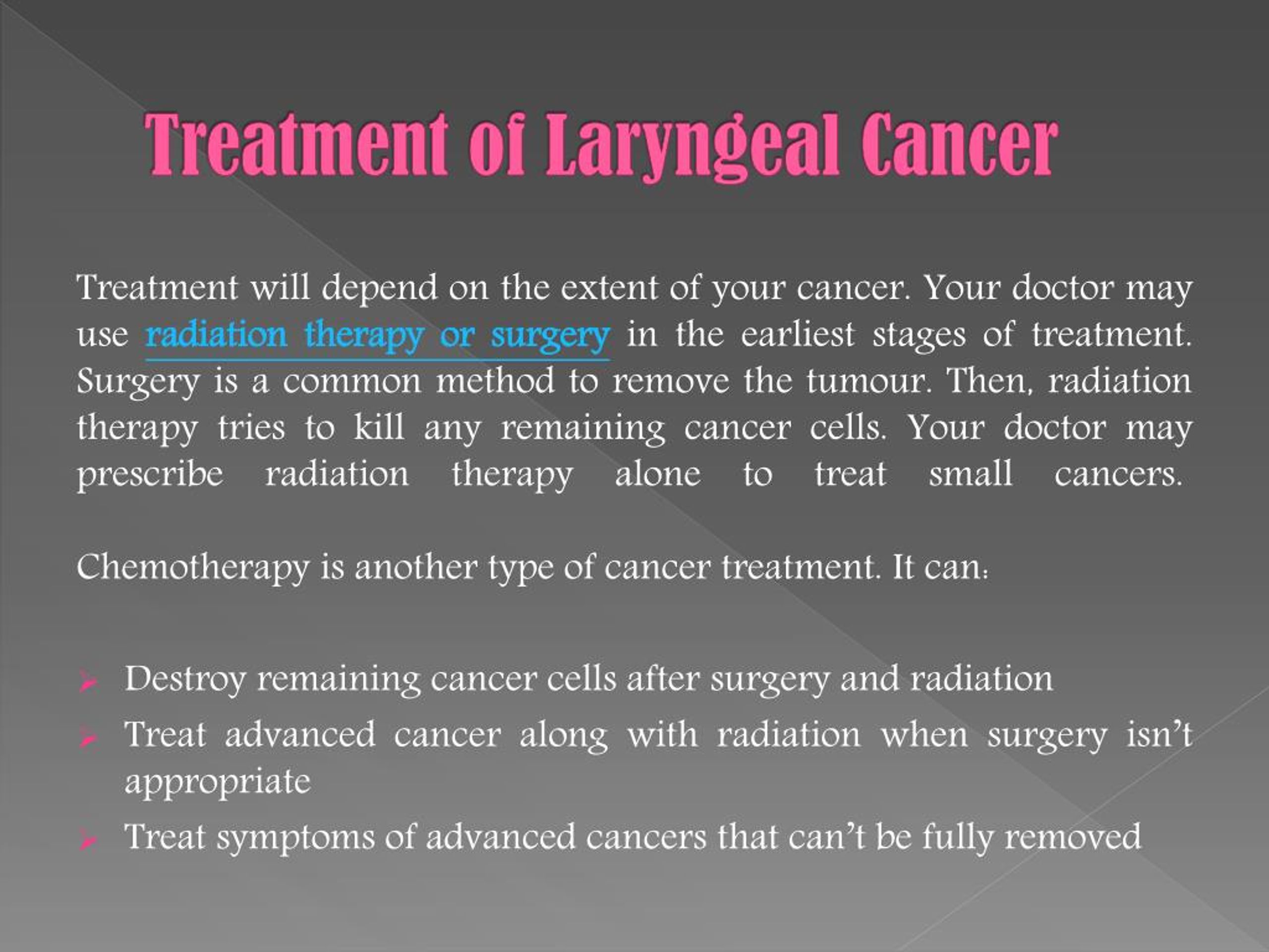 Ppt Laryngeal Cancer Symptoms Causes Diagnosis And Treatment Powerpoint Presentation Id 3160