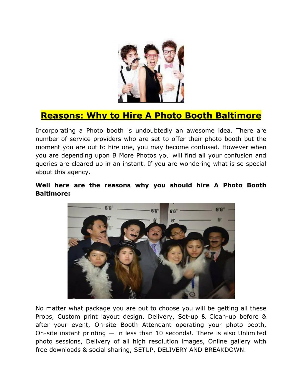 PPT Reasons Why to Hire A Photo Booth Baltimore PowerPoint