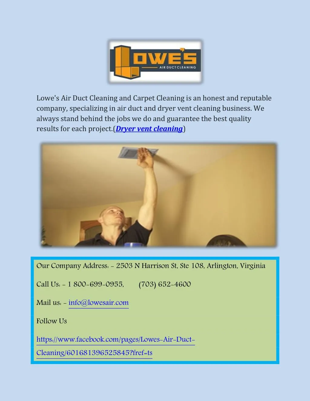 Ppt Lowe S Dryer Vent Cleaning Services Point Ppt Lowe S Dryer Vent Cleaning Services Point