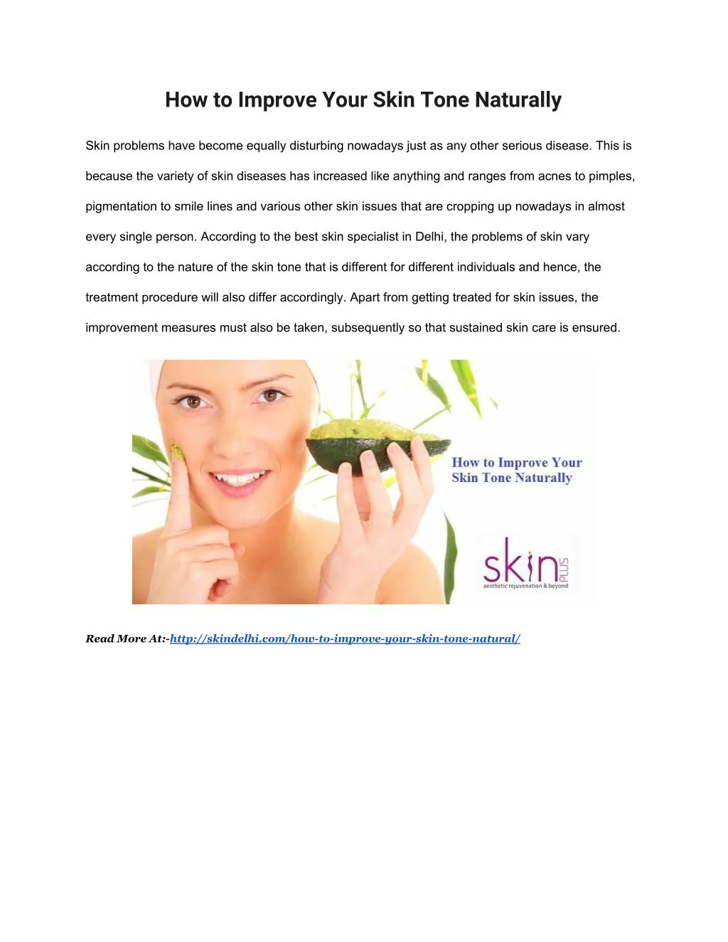 PPT How to Improve Your Skin Tone Naturally PowerPoint