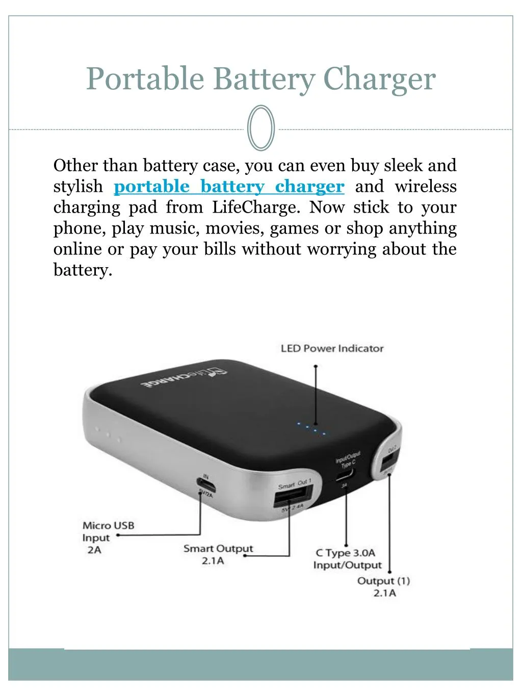 portable battery charger n.