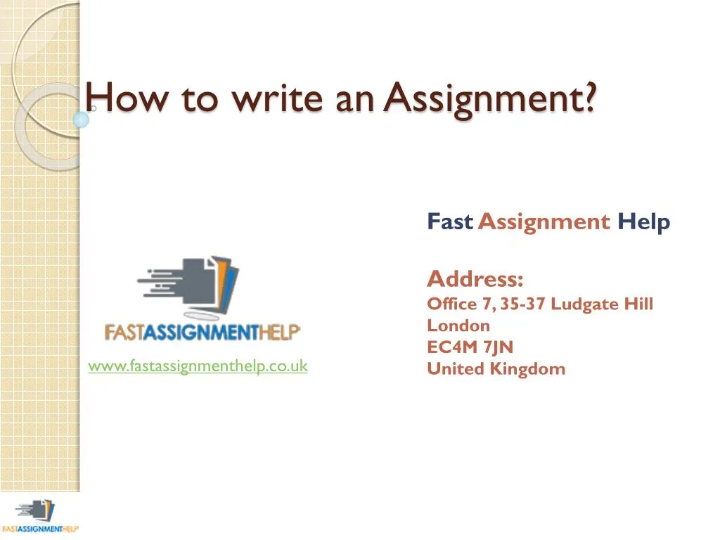 how to write assignment ppt