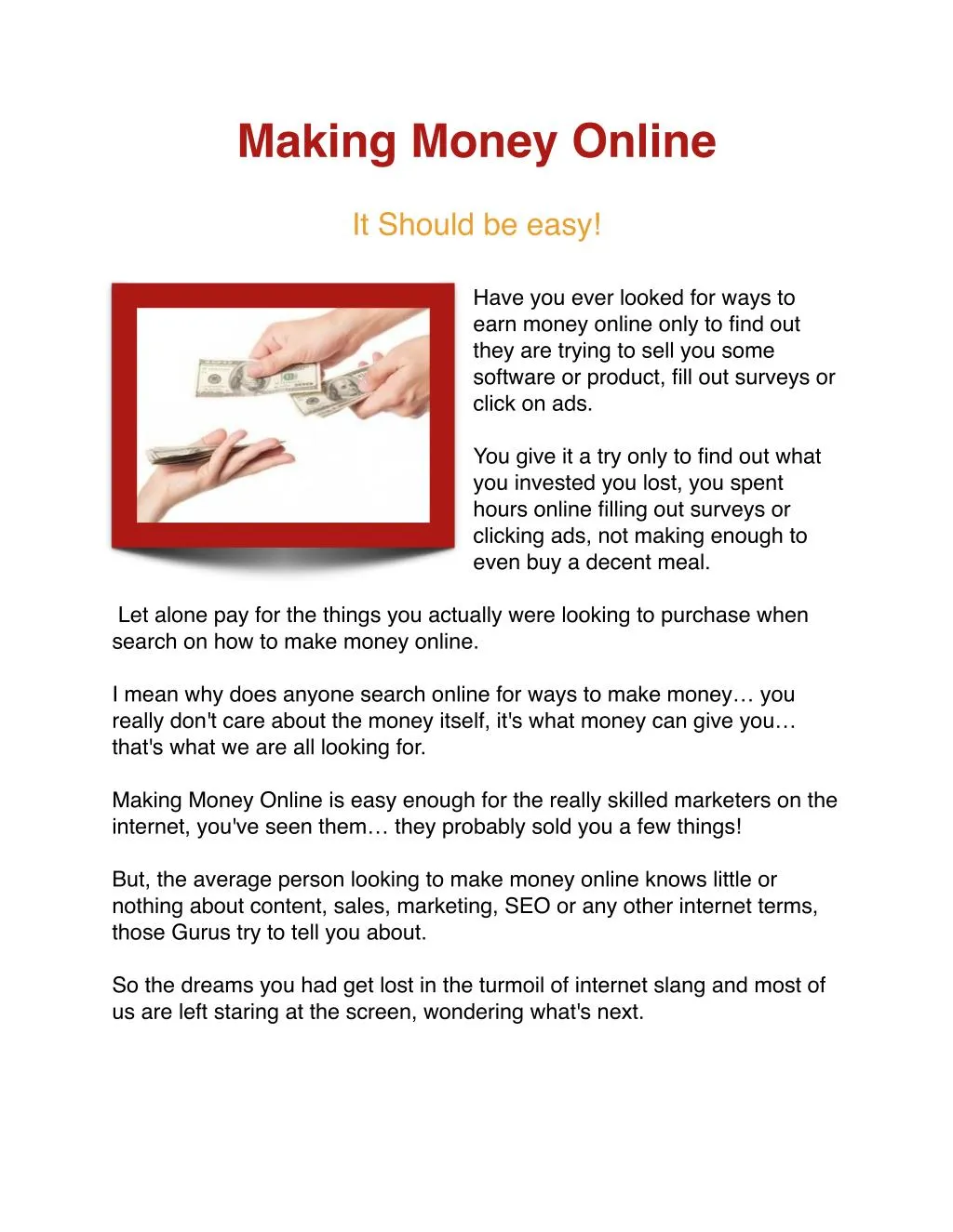 making money online n.