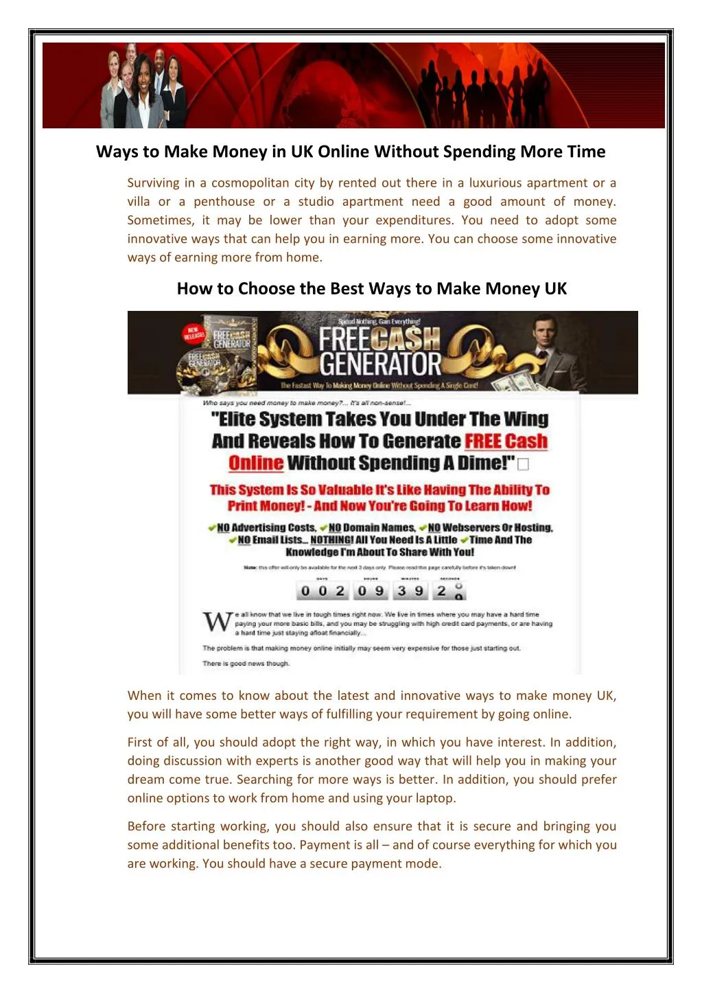 ways to make money in uk online without spending n.