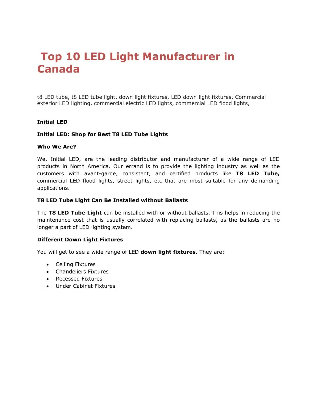 Ppt Top 10 Led Light Manufacturer In Canada Powerpoint