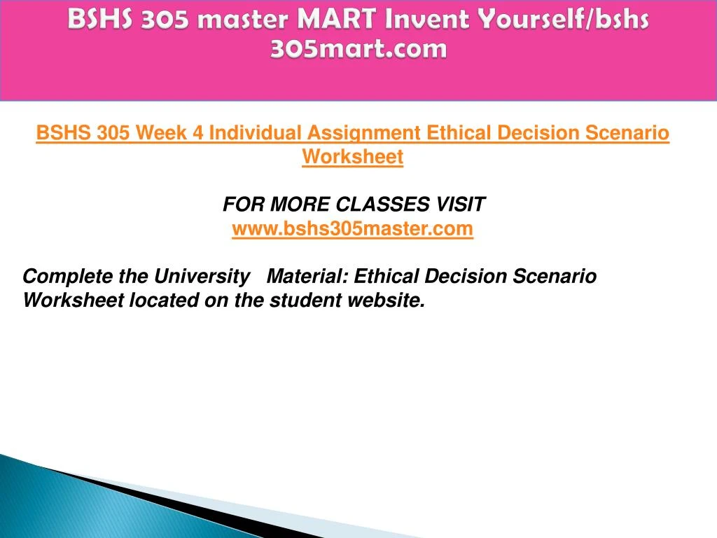 bshs305 r2 ethical scenario bshs305 r2 ethical scenario