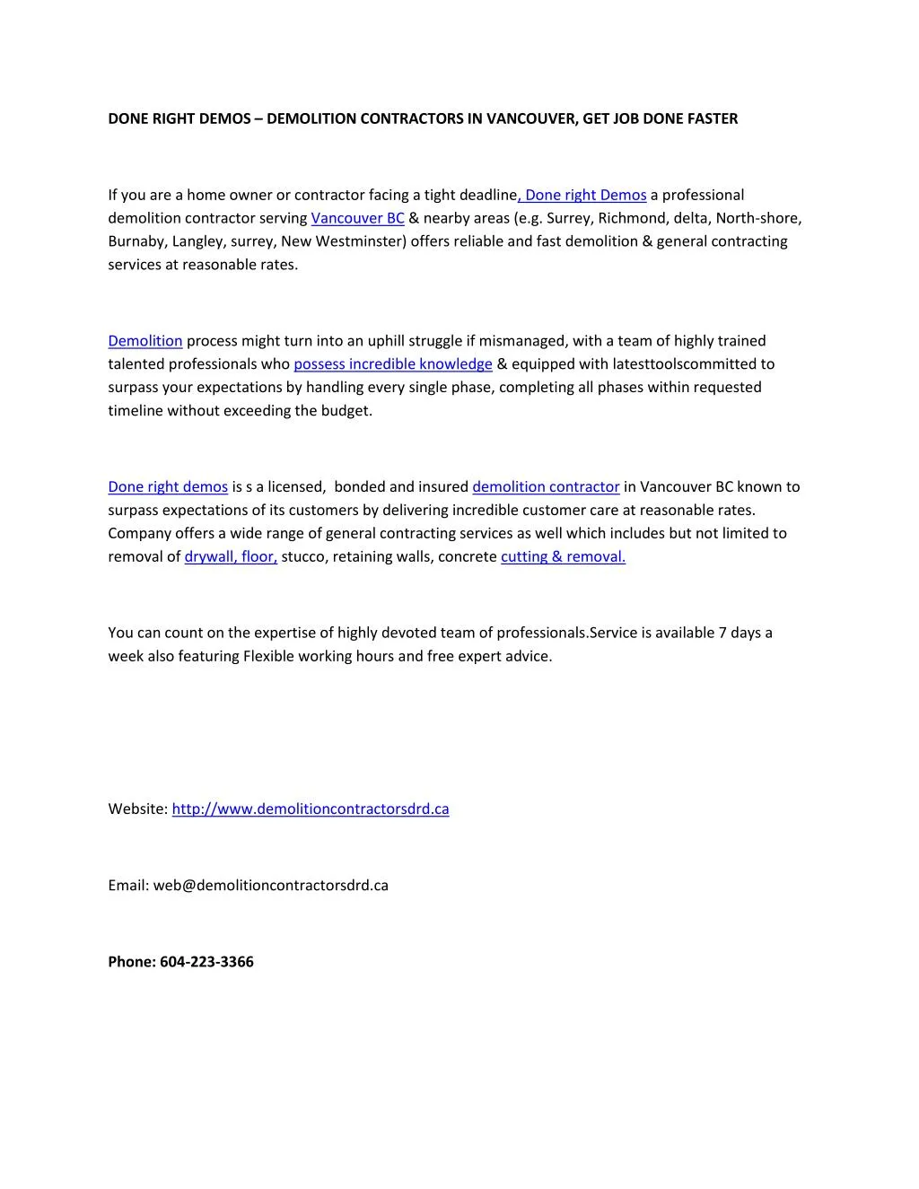 Ppt Demolition Contractors Vancouver Done Right Demos Ppt Demolition Contractors Vancouver