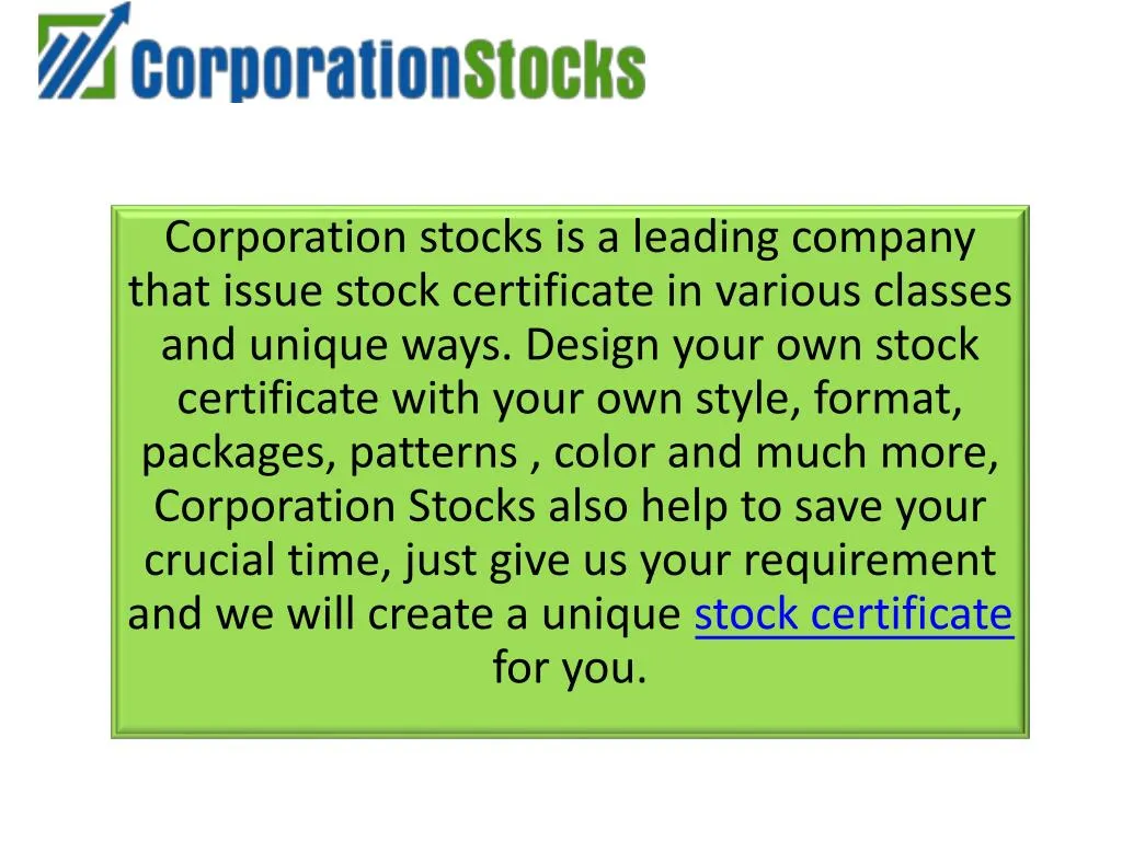Corporation Stock Certificate Template from image4.slideserve.com