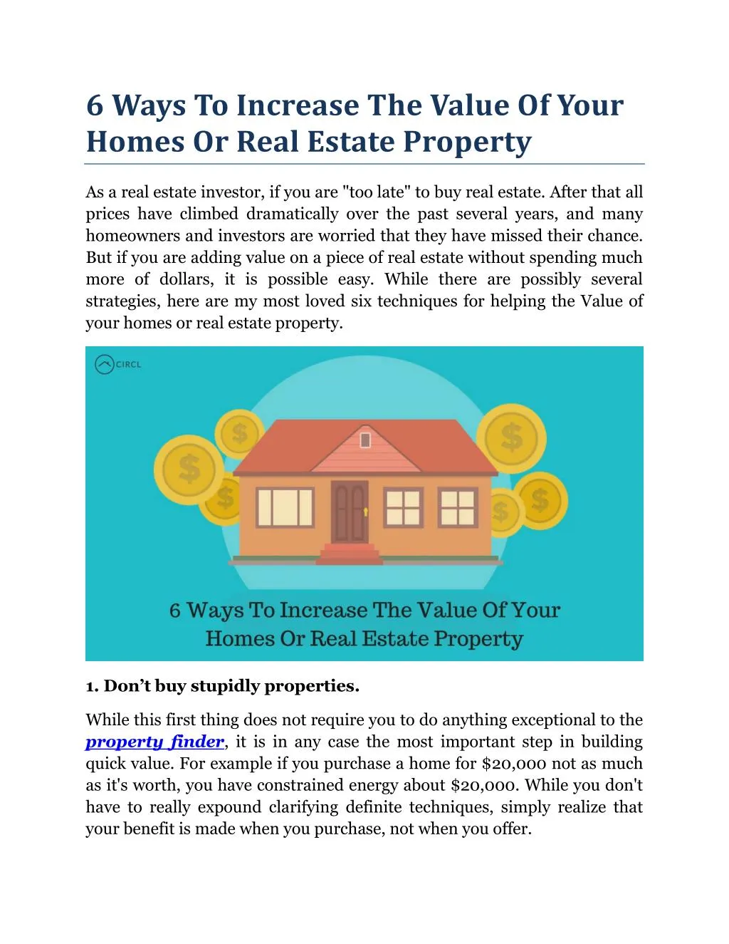 PPT 6 Ways To Increase The Value Of Your Homes Or Real