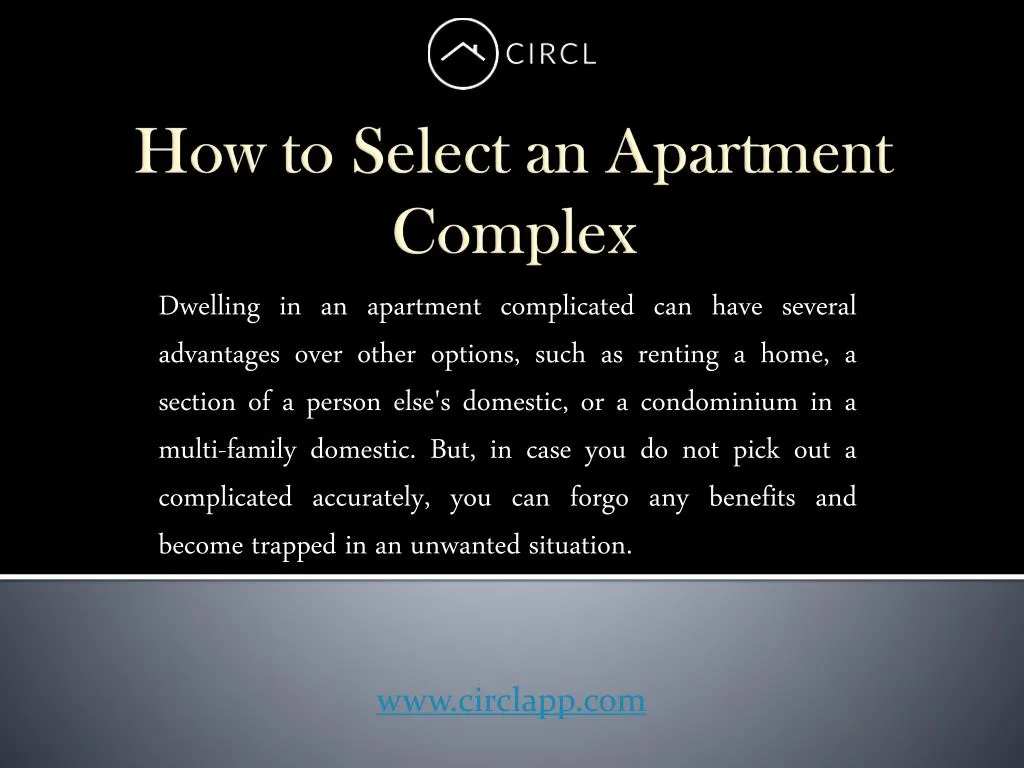 how to select an apartment complex n.