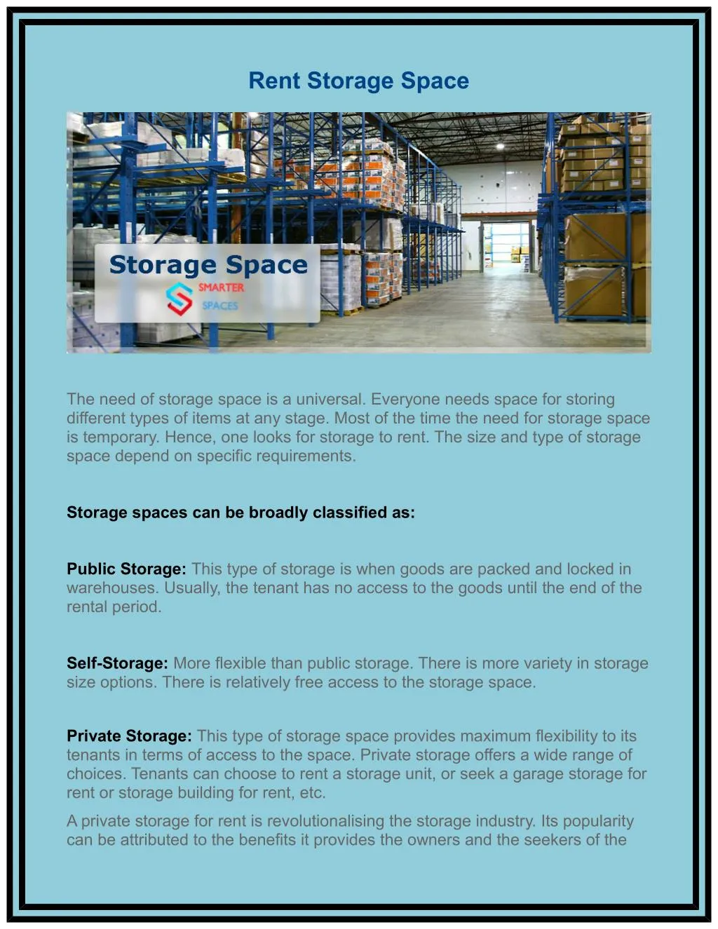 PPT Rent Storage Space PowerPoint Presentation, free download ID