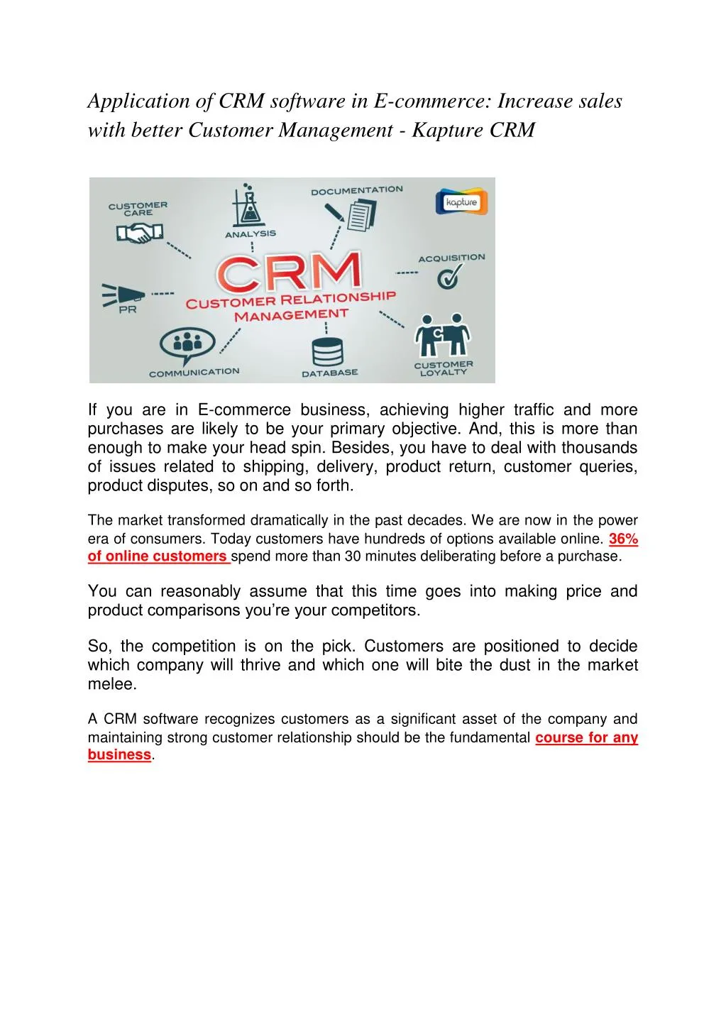 PPT - Application of CRM software in E-commerce: Increase sales with ...