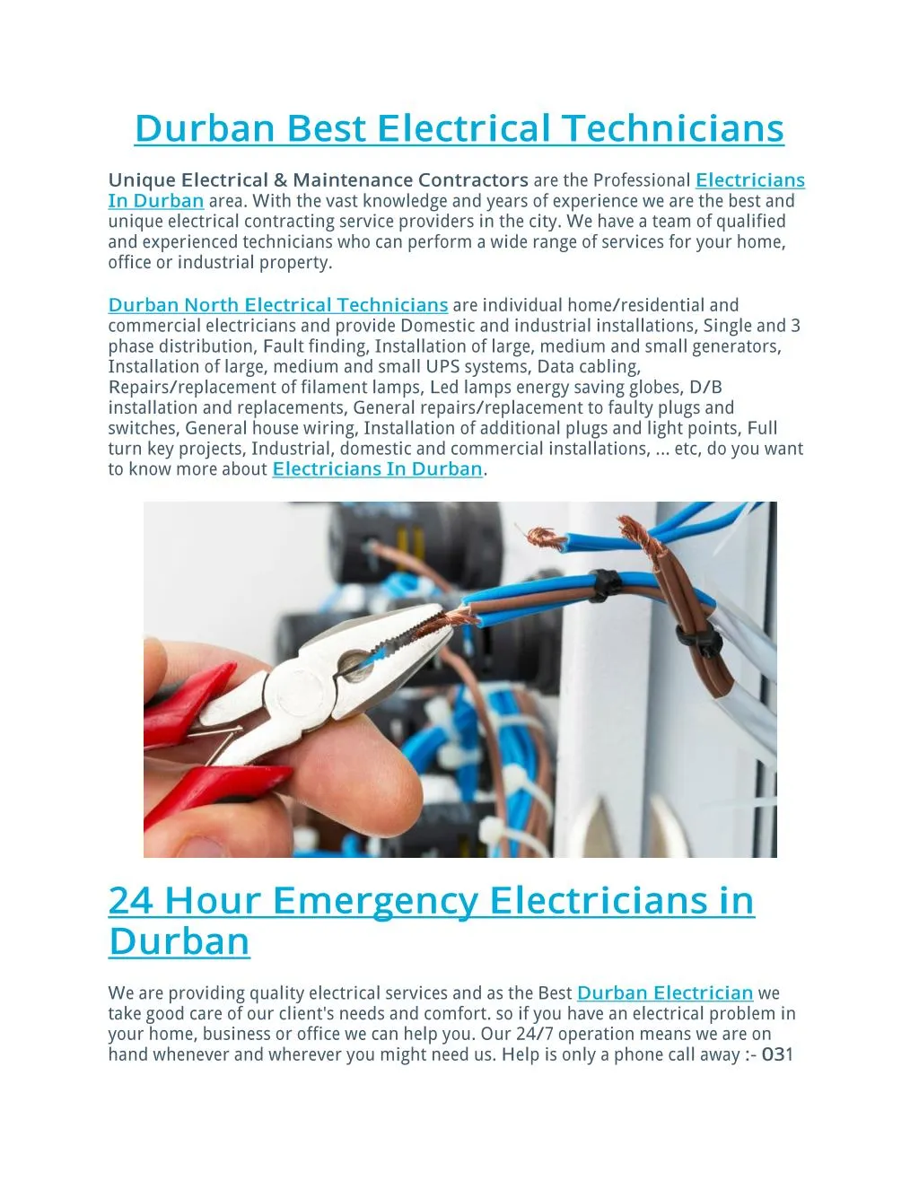 PPT Unique Electrical & Maintenance Contractors PowerPoint