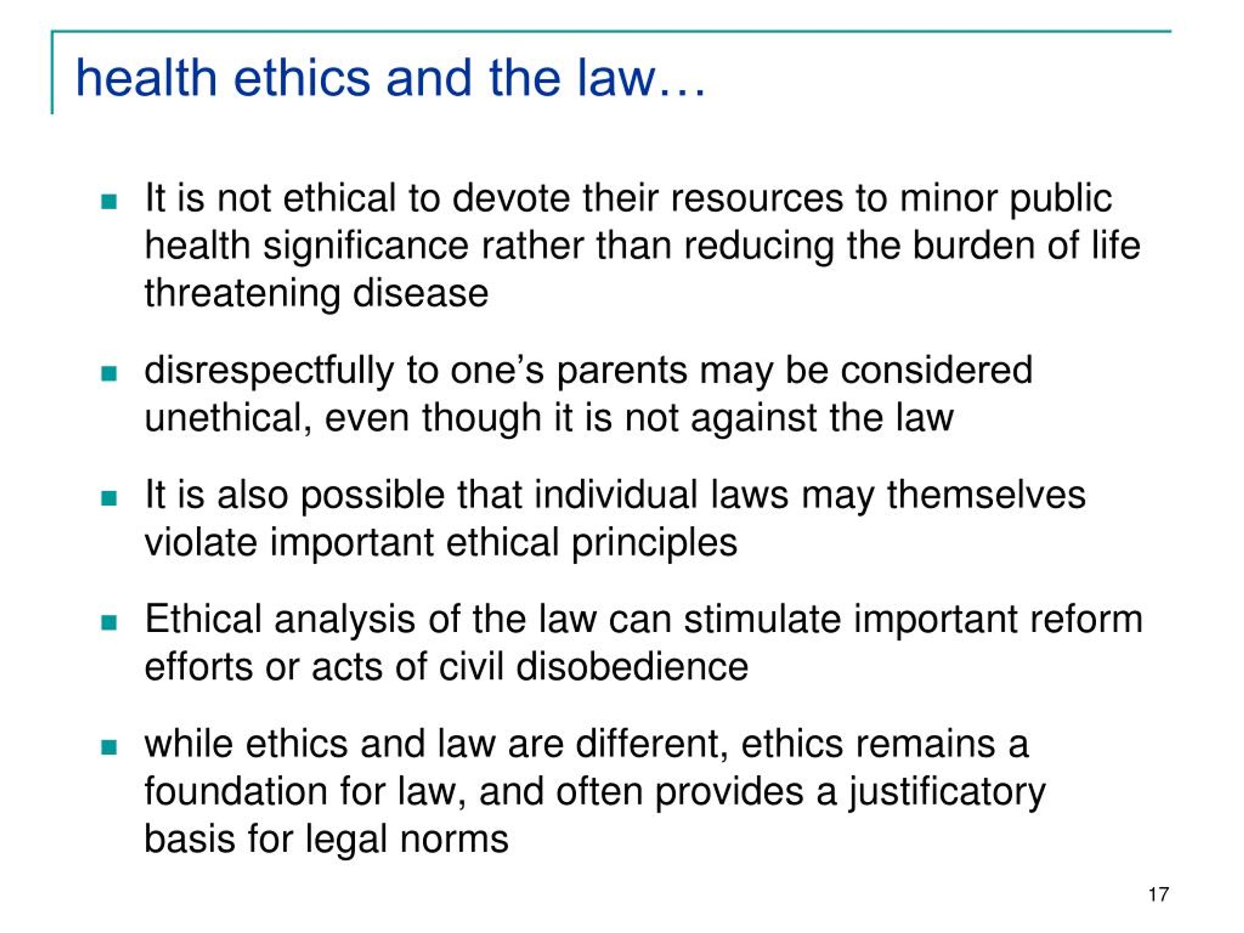 PPT - Introduction To Health Ethics PowerPoint Presentation, Free ...