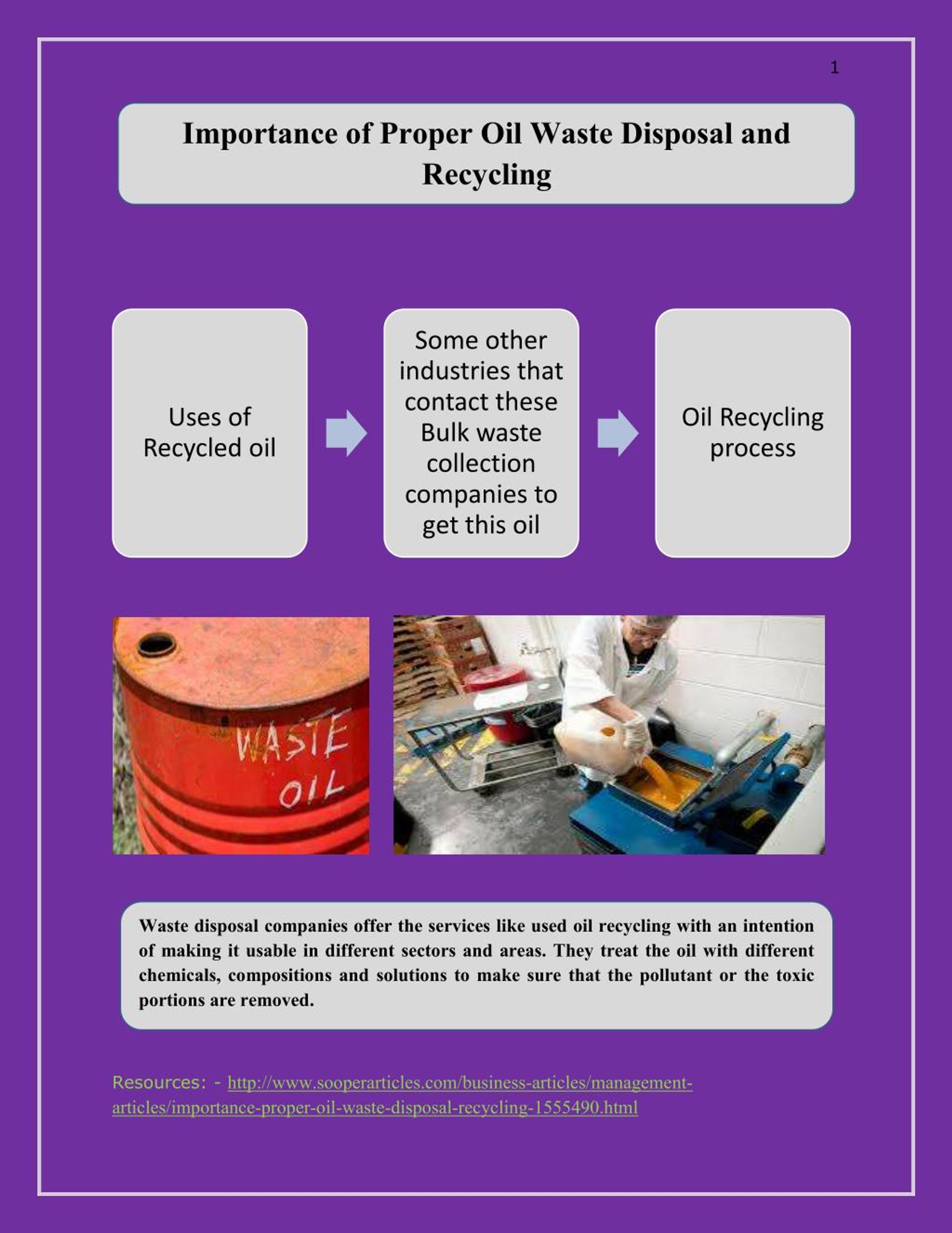 waste oil recycling business plan pdf