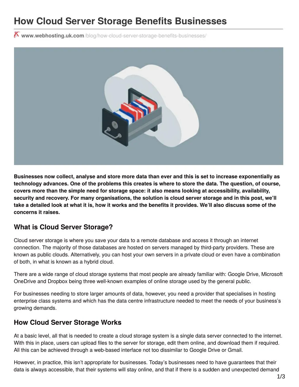 PPT How Cloud Server Storage Benefits Businesses PowerPoint